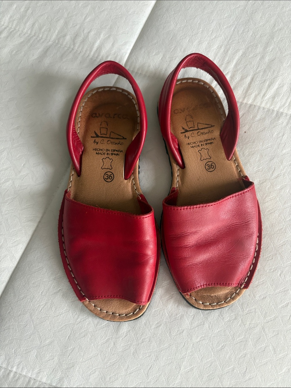 Women’s Red Leather Slingback Sandals